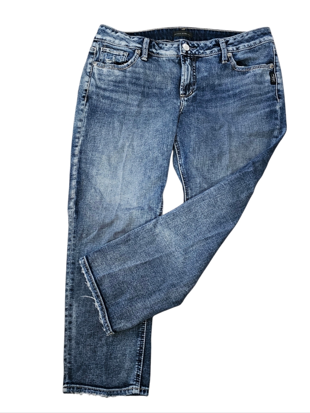 Silver Skinny Cropped Jeans